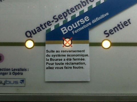 bourse de paris fermeture définitive blague métro parisien