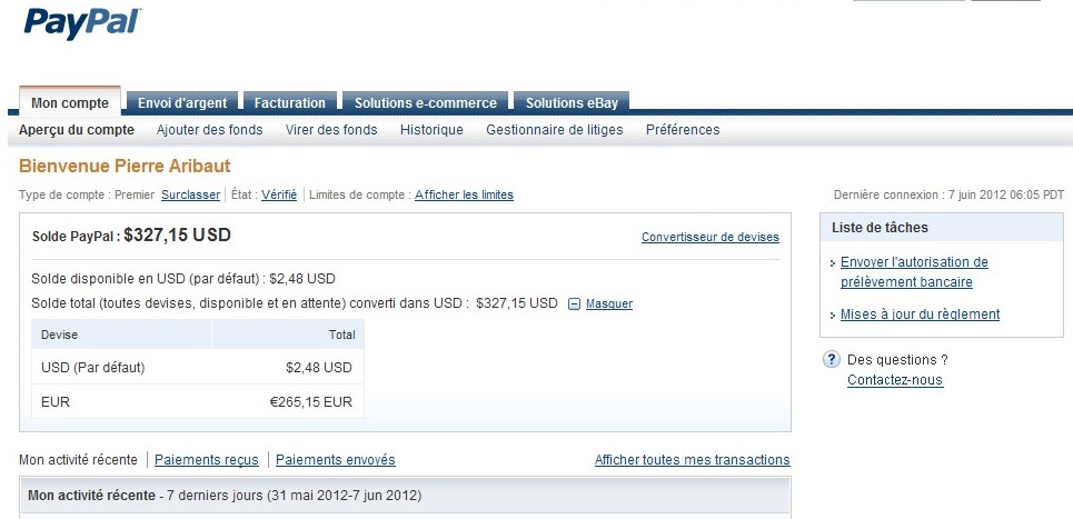 zetrader solde paypal 7 juin 2012